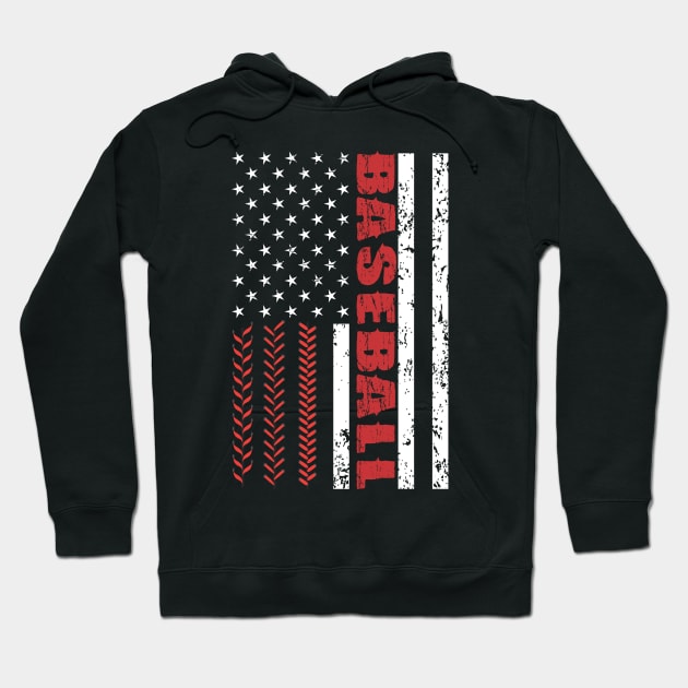 Baseball American Flag - US Sports Hoodie by Pannolinno